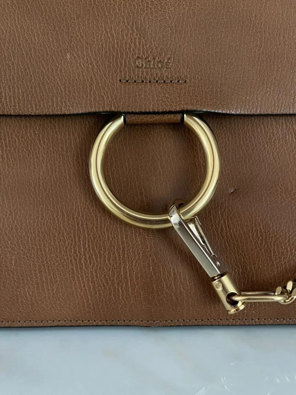 Chloé Faye Medium Shoulder Bag, Camel Goatskin - Picture 4 of 10